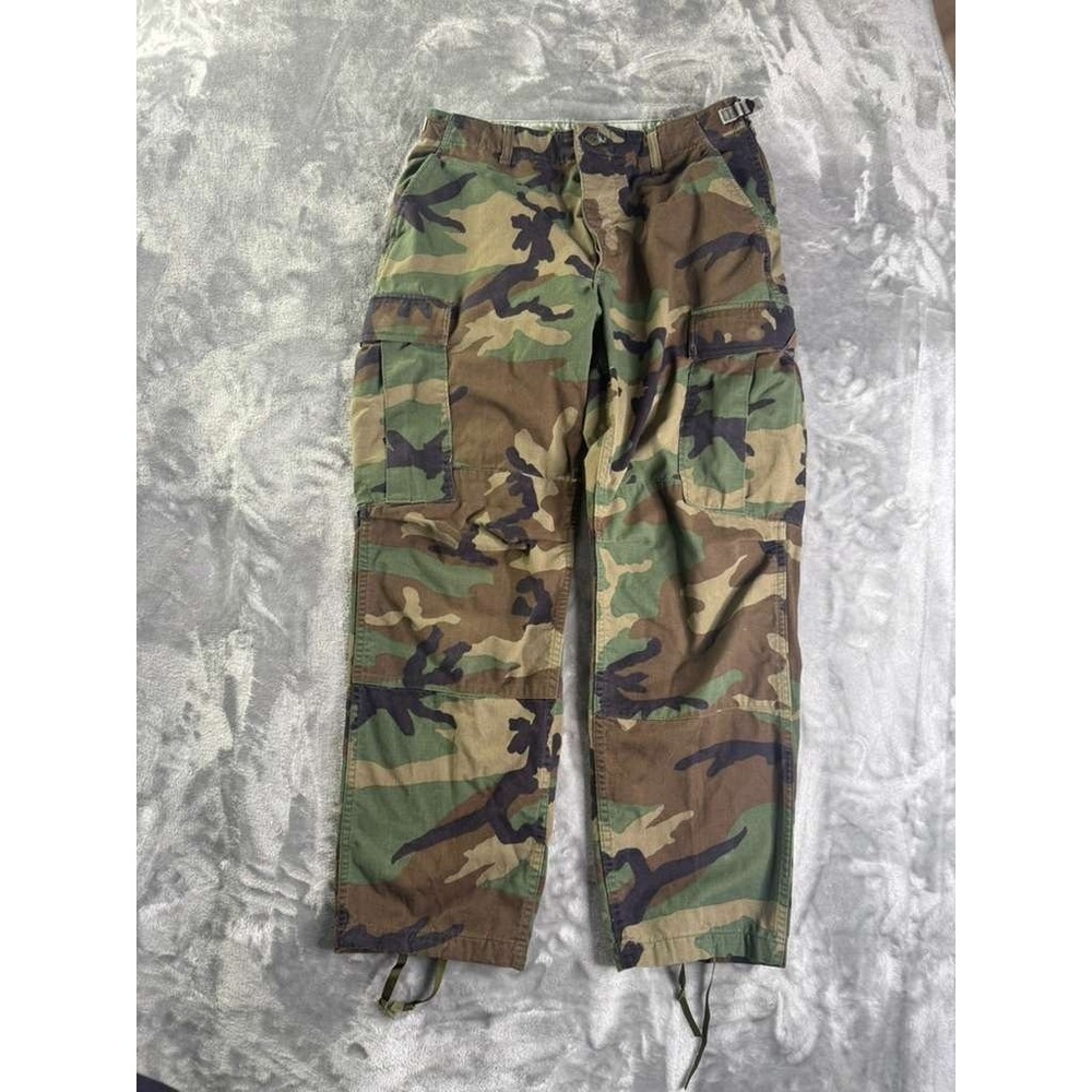 Vintage US Military BDU Trousers Woodland Camo Cargo Pants sz 32x29 DLA100 90 C